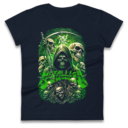 Metallica Green Skulls Ladies T Shirt