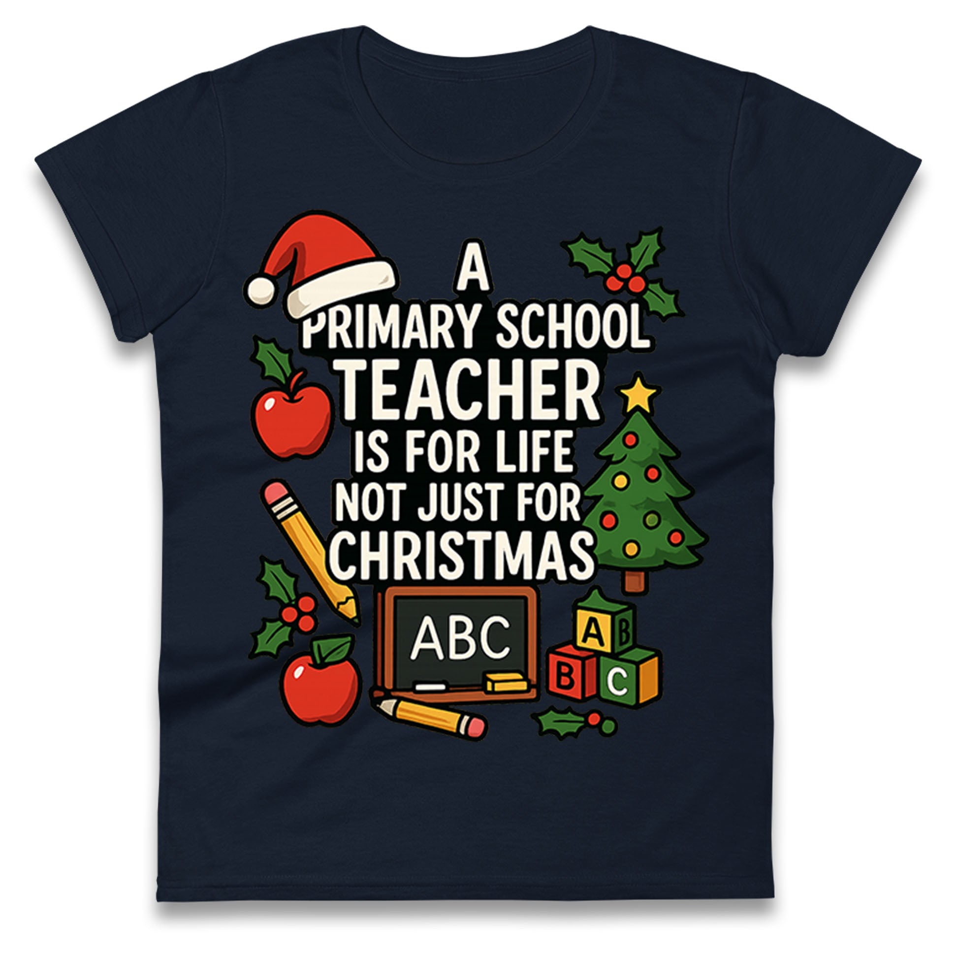 Primary School Teacher Christmas Ladies T Shirt