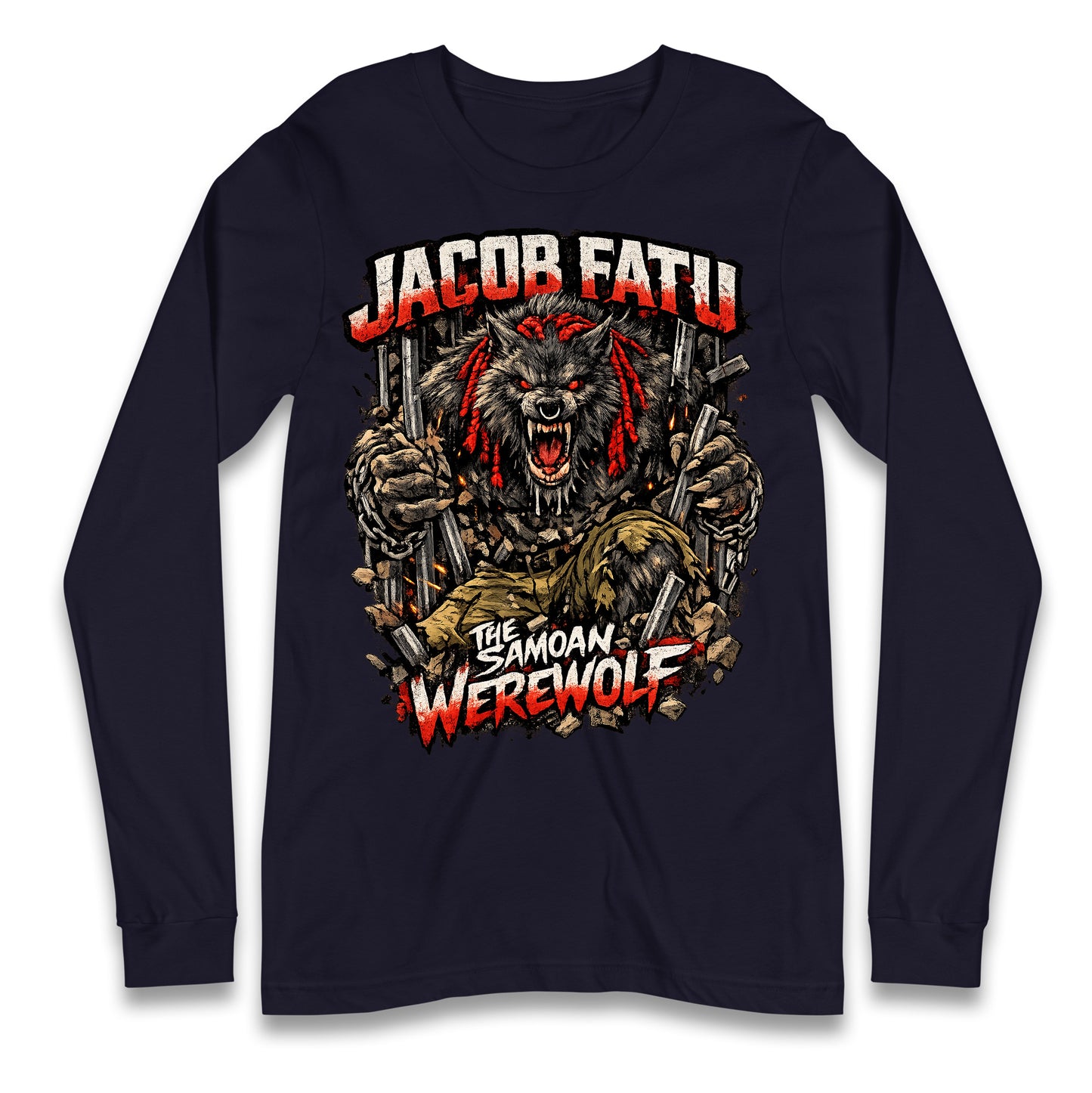 Jacob Fatu The Samoan Werewolf Long Sleeve Shirt
