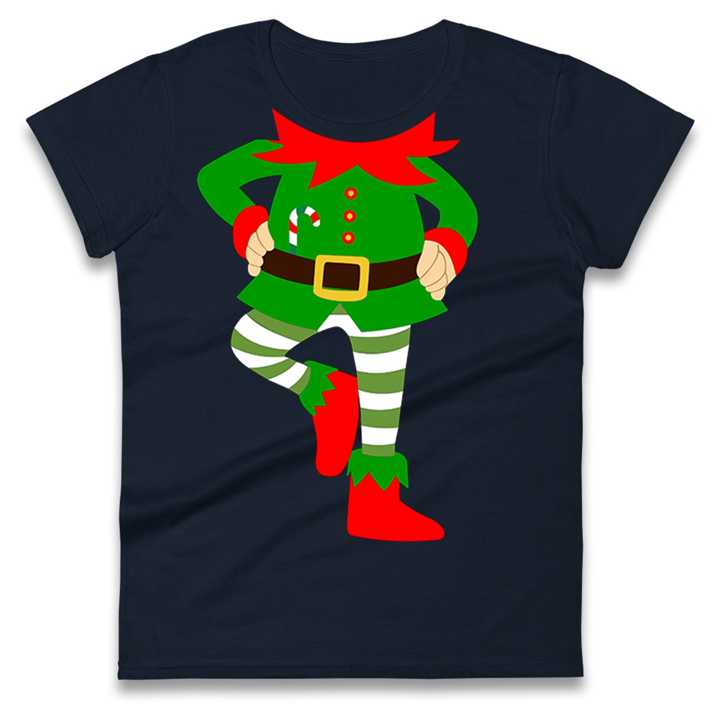 Personalise Christmas Party Wear Elf Womens t shirt