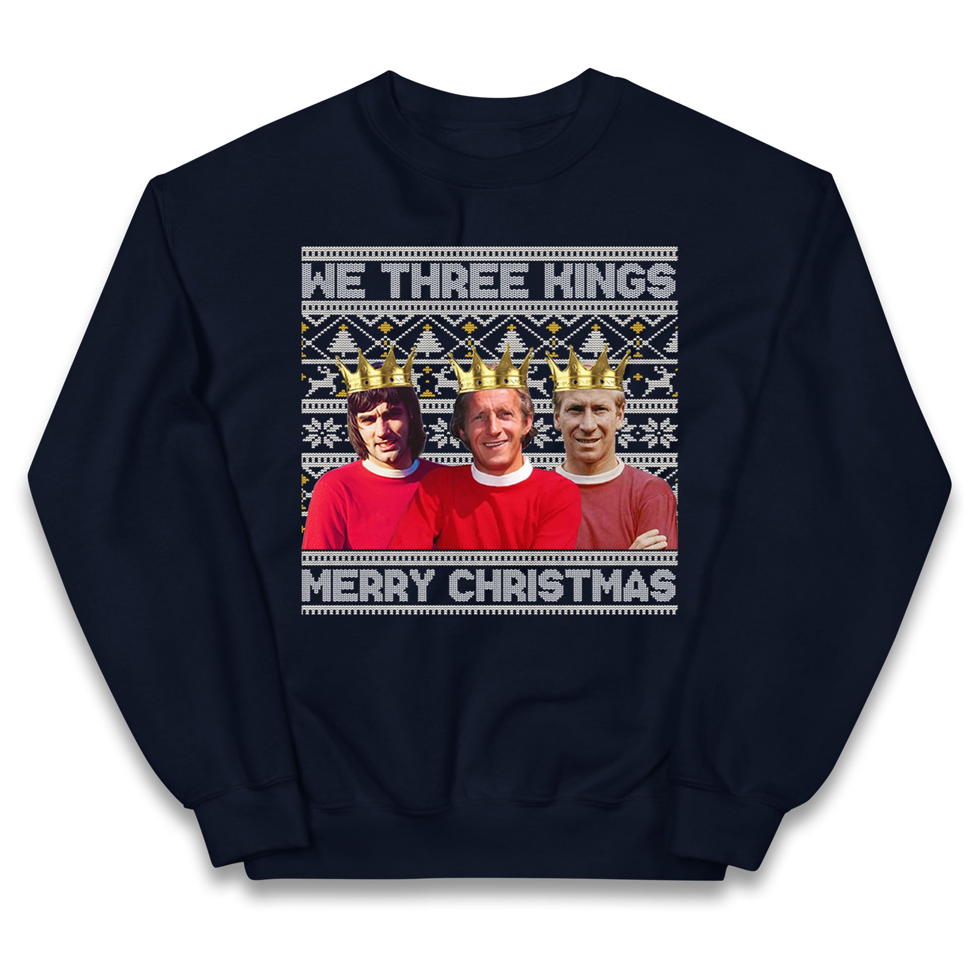 denis law bobby charlton george best christmas jumper