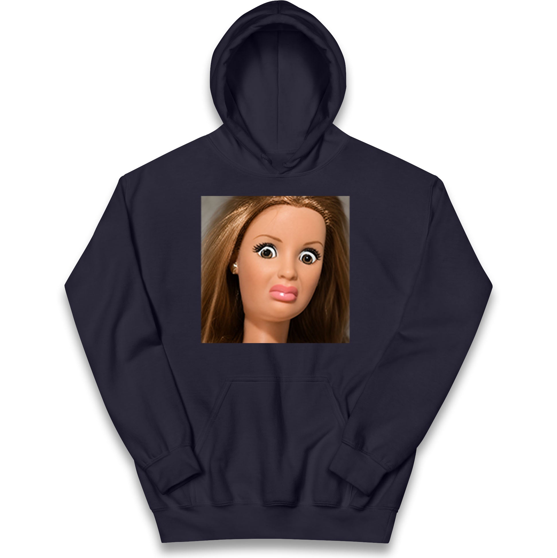 Funny Distressed Doll Face Meme Kids Hoodie