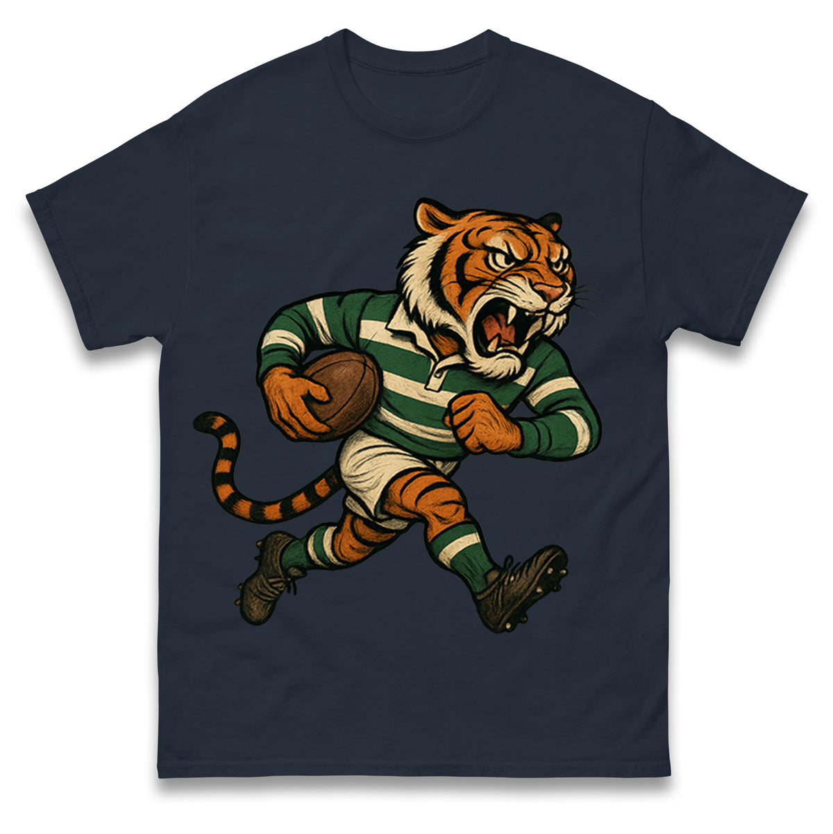Retro Leicester Tigers Rugby Union T Shirt 