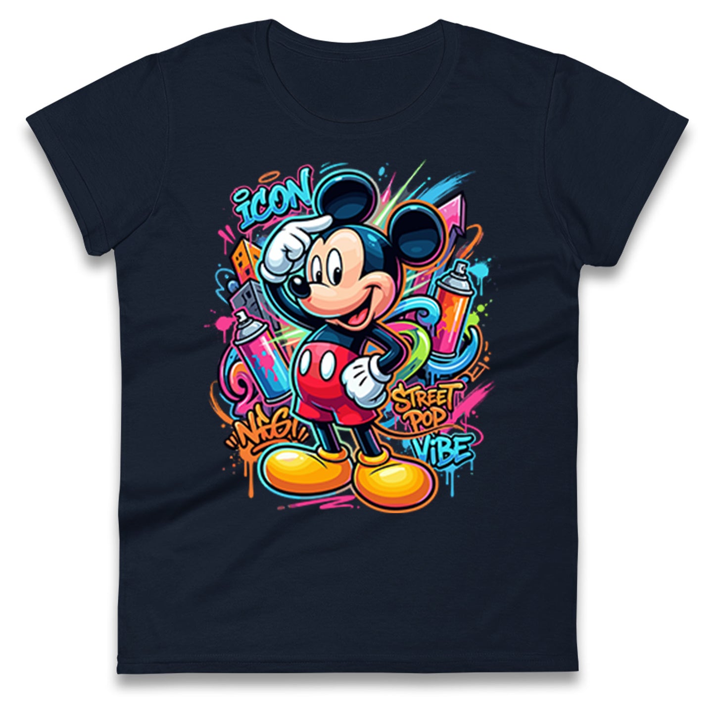 Graffiti Mickey Ladies T Shirt