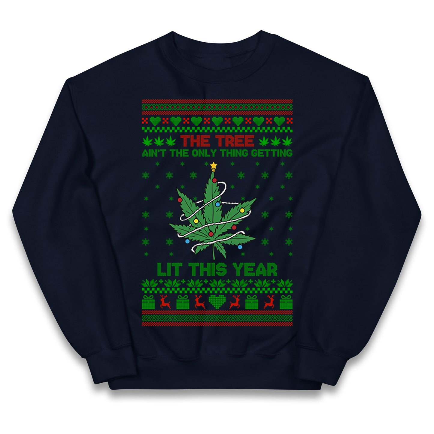 Cannabis Christmas Kids Jumper