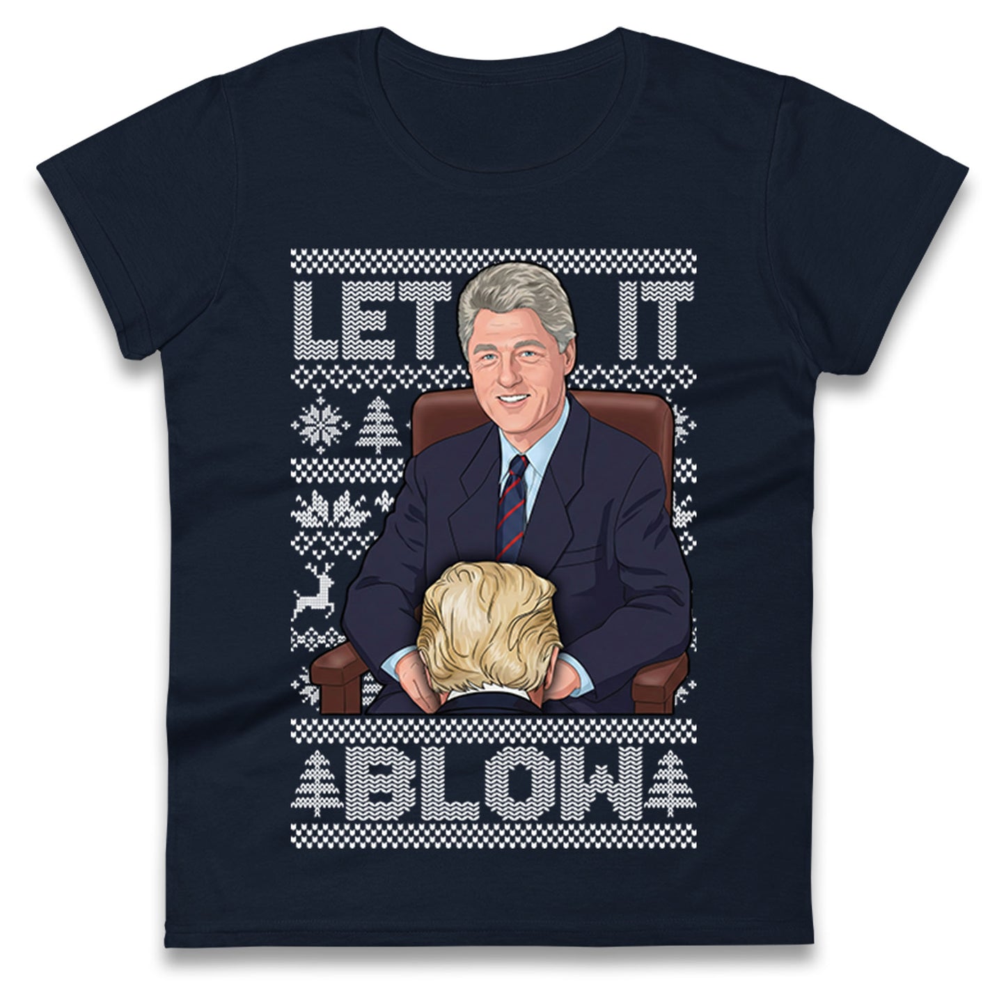 Bill Clinton Christmas Ladies T Shirt
