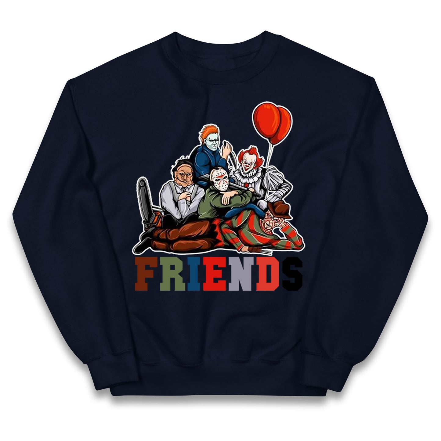 Horror Vintage Characters Friends Halloween Jumper
