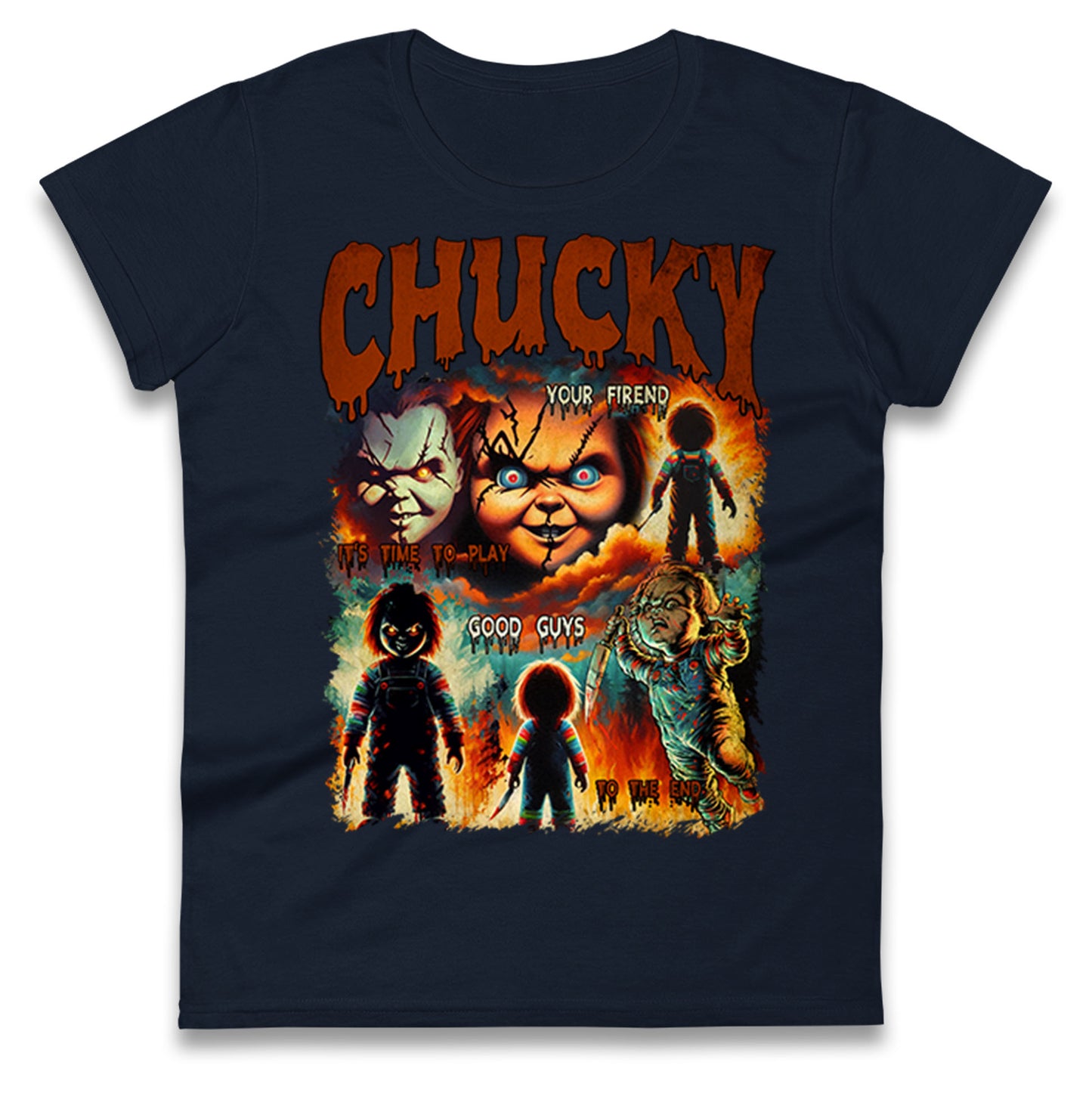 Chucky Doll Good Guys Halloween Bootleg Womens T Shirt