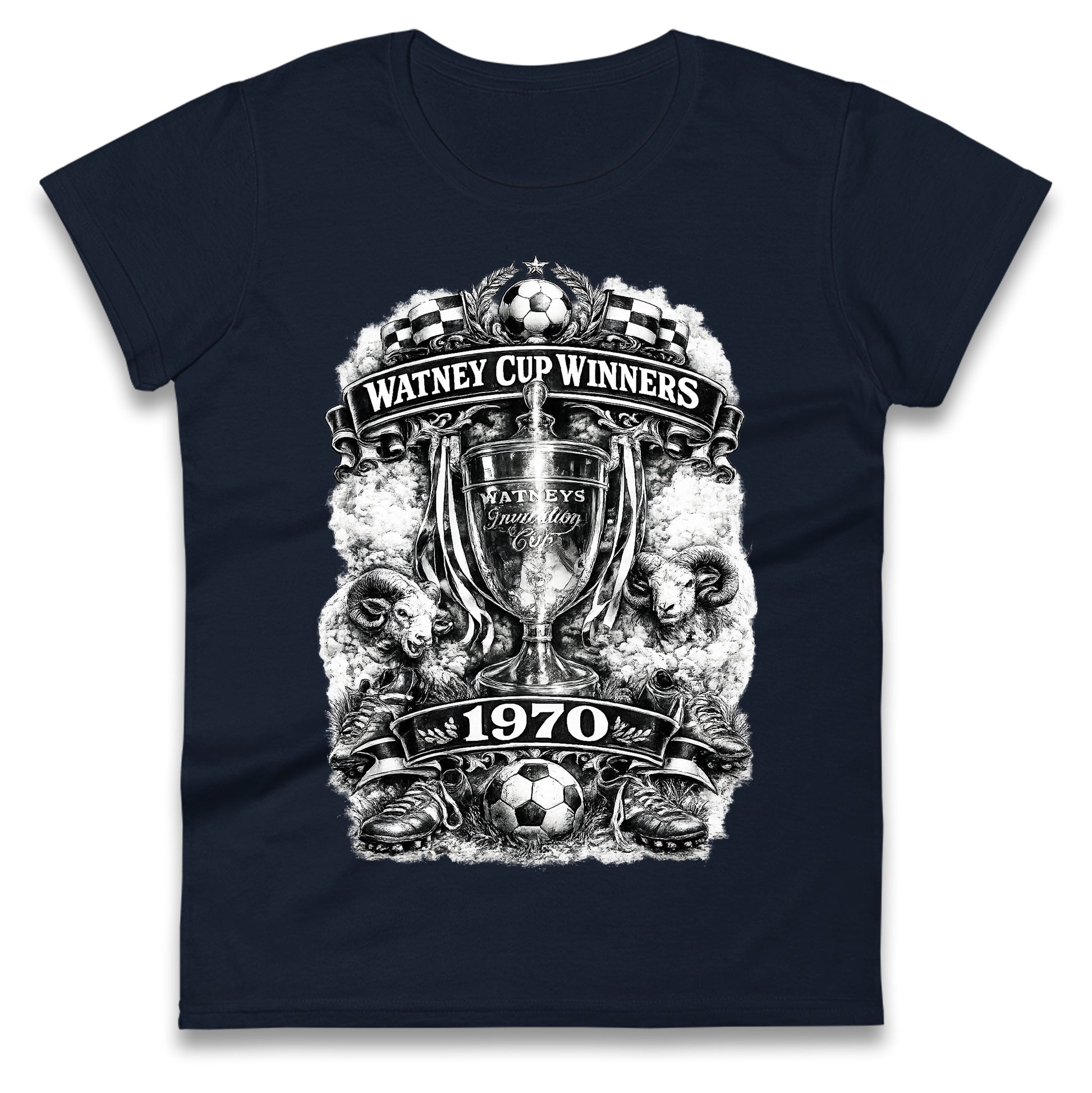 Retro Derby Watney Cup Winners 1970 Ladies T Shirt 