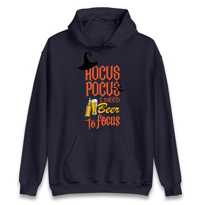 Hocus Pocus I Need Beer To Focus Halloween Hoodie
