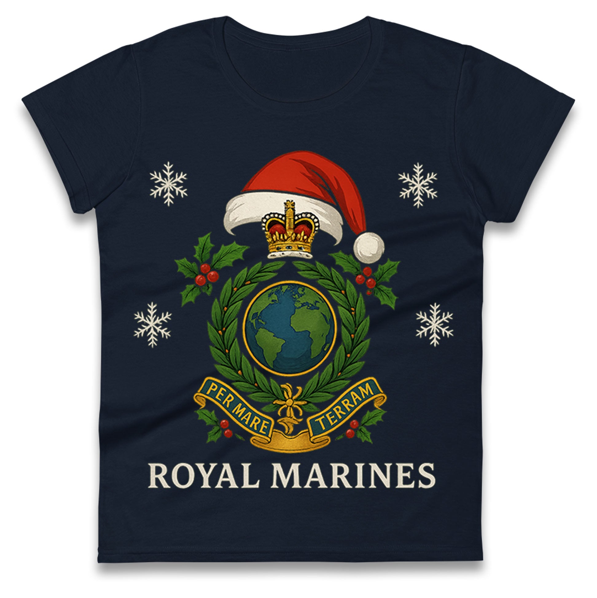 Royal Marines Christmas Ladies T Shirt