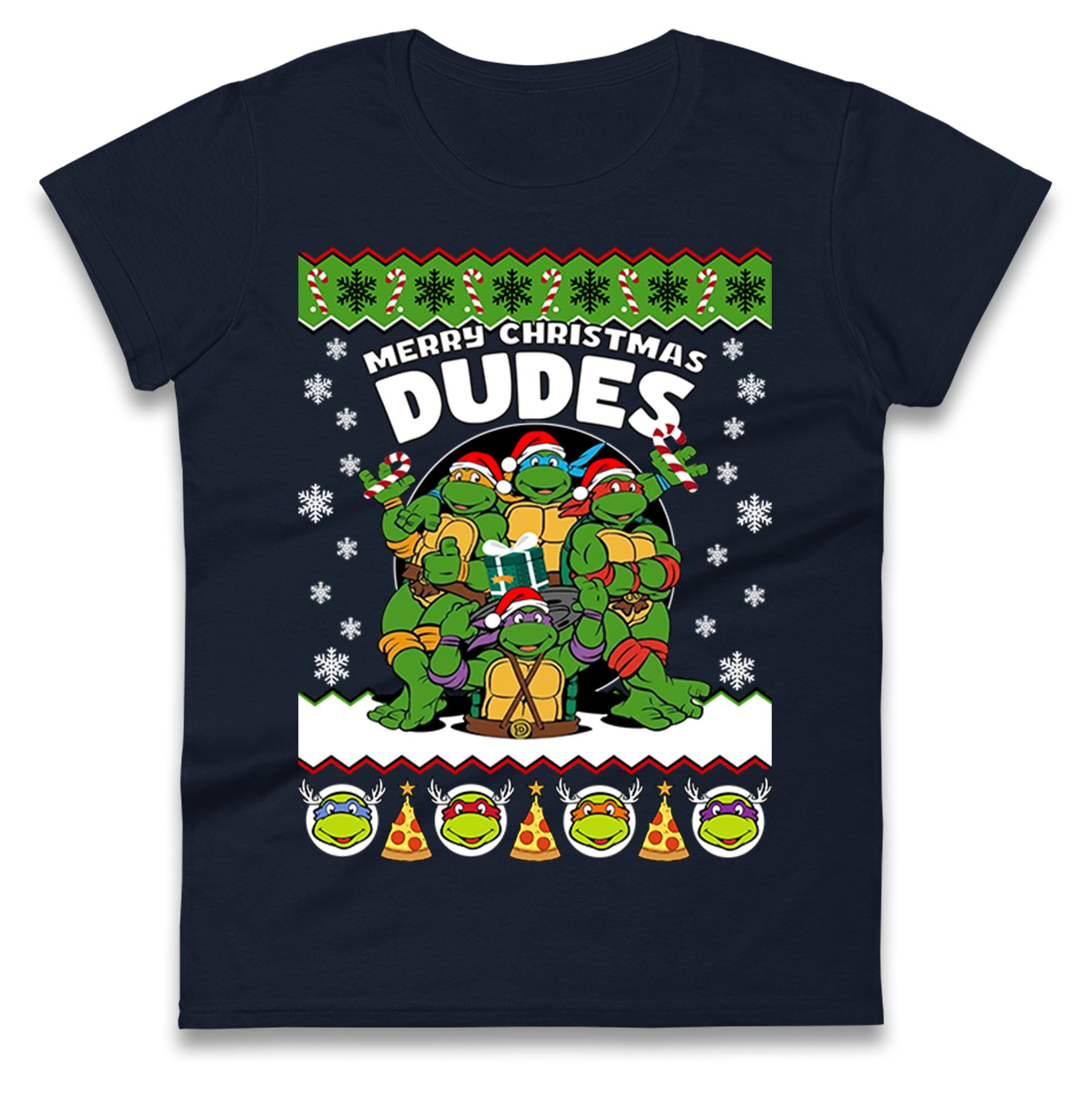 Ninja Turtles Christmas Ladies T Shirt