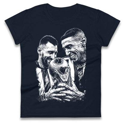 Lionel Messi Angel Di Maria Ladies T Shirt