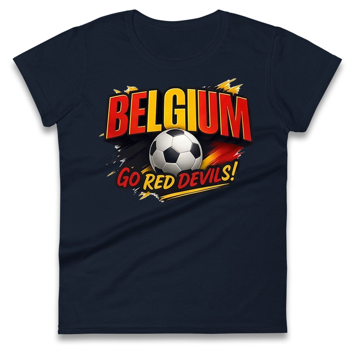 Belgium Retro Football Ladies T Shirt