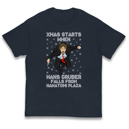 hans gruber falling t shirt