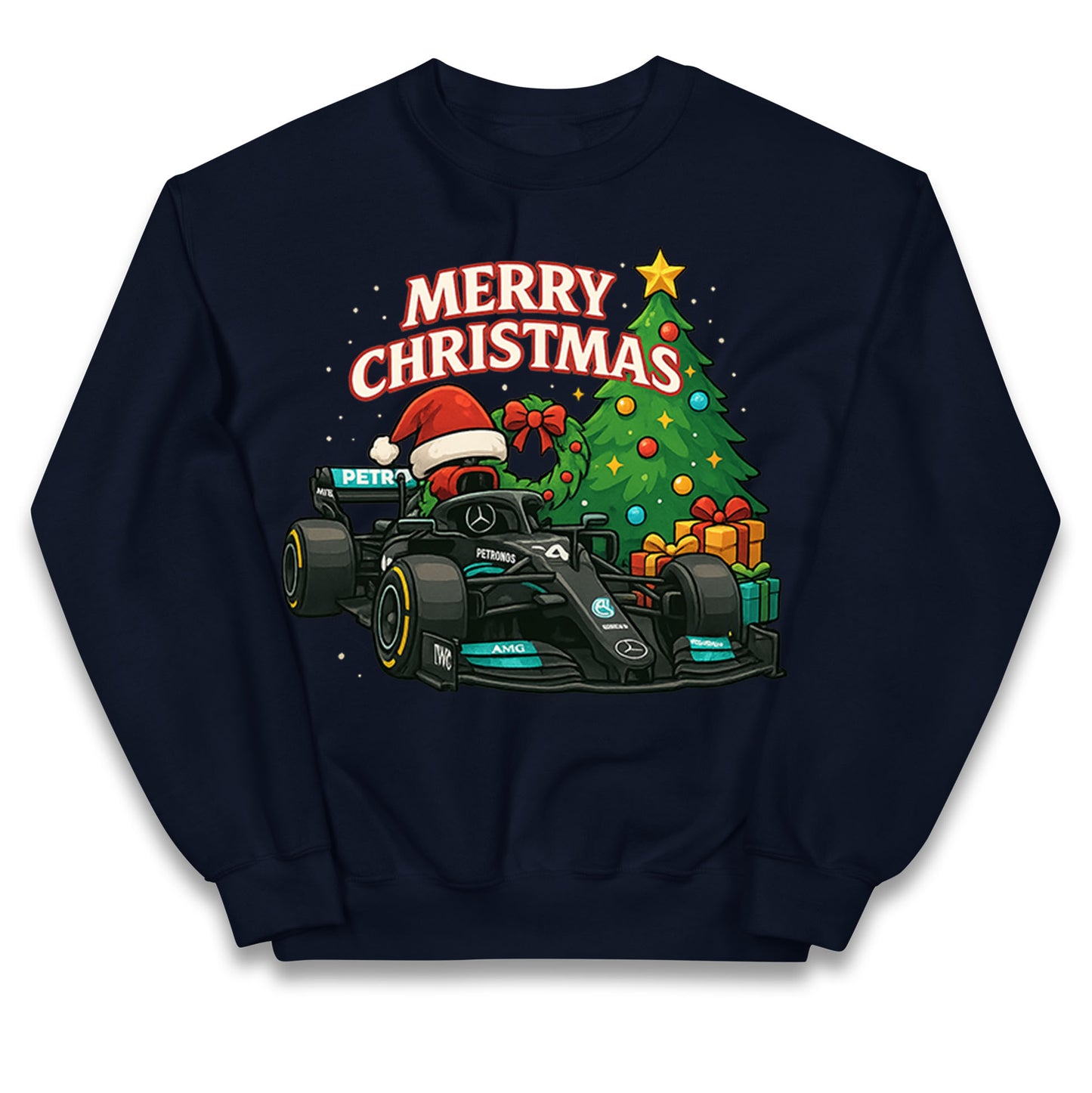Mercedes F1 Christmas Kids Jumper