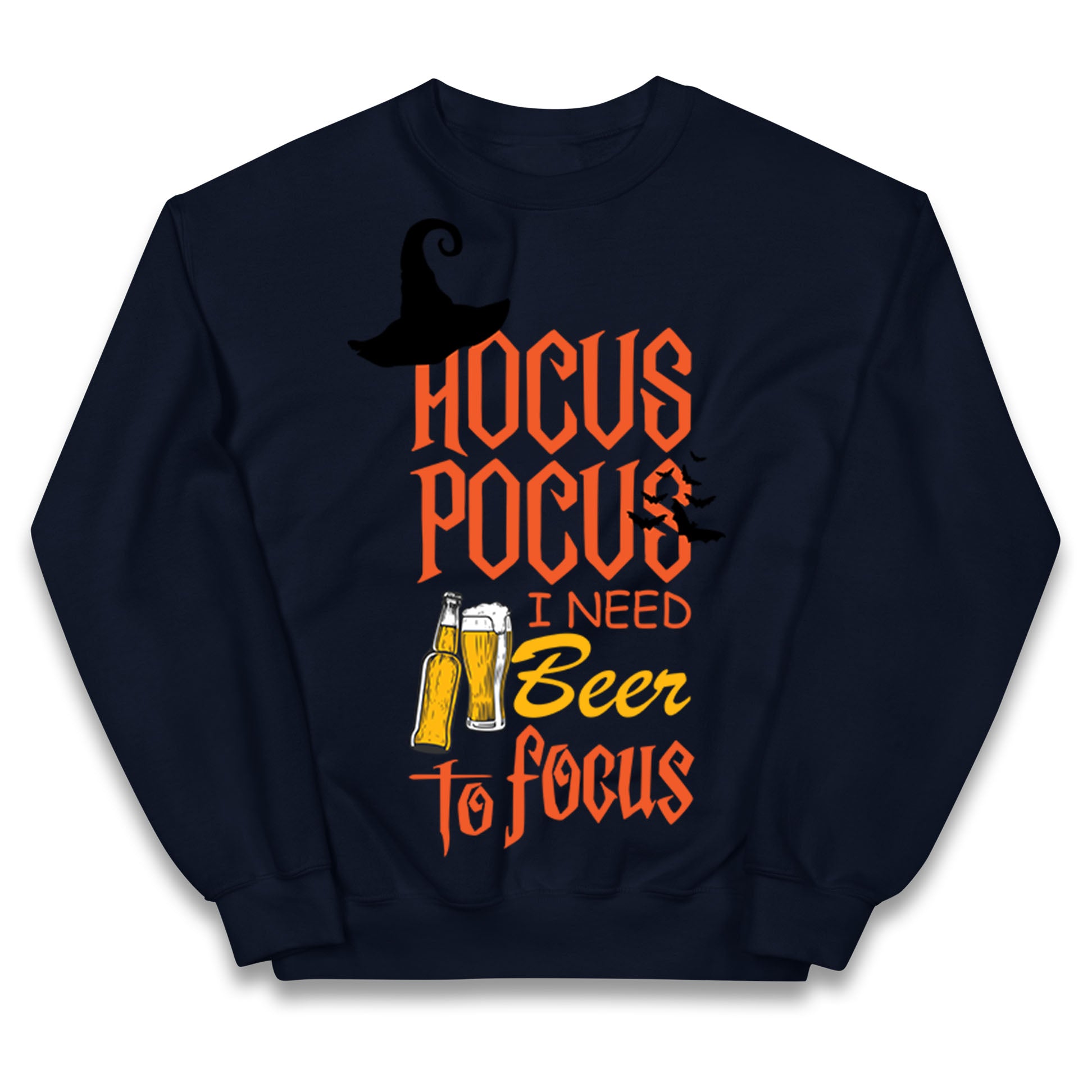 Hocus Pocus I Need Beer To Focus Halloween Jumper
