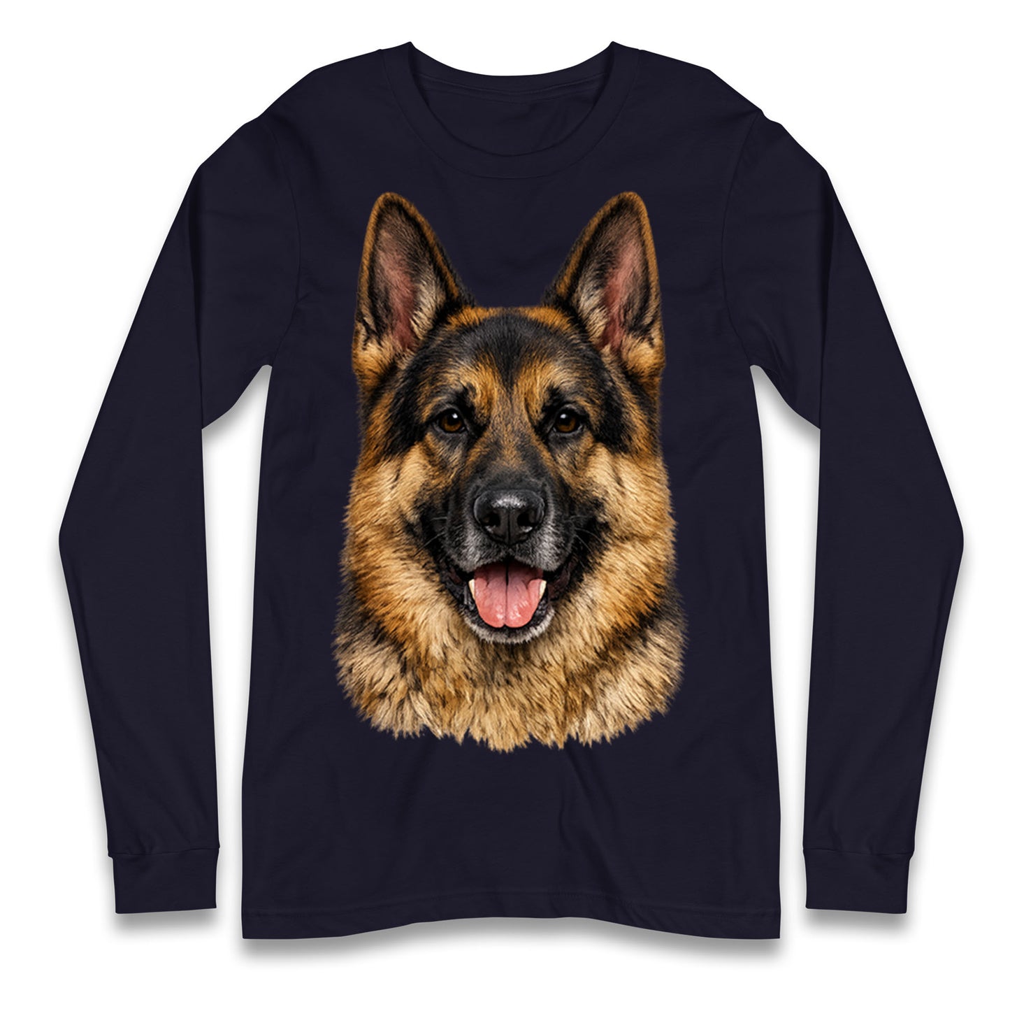 German Shepherd Dog Face Longsleeve T Shirt