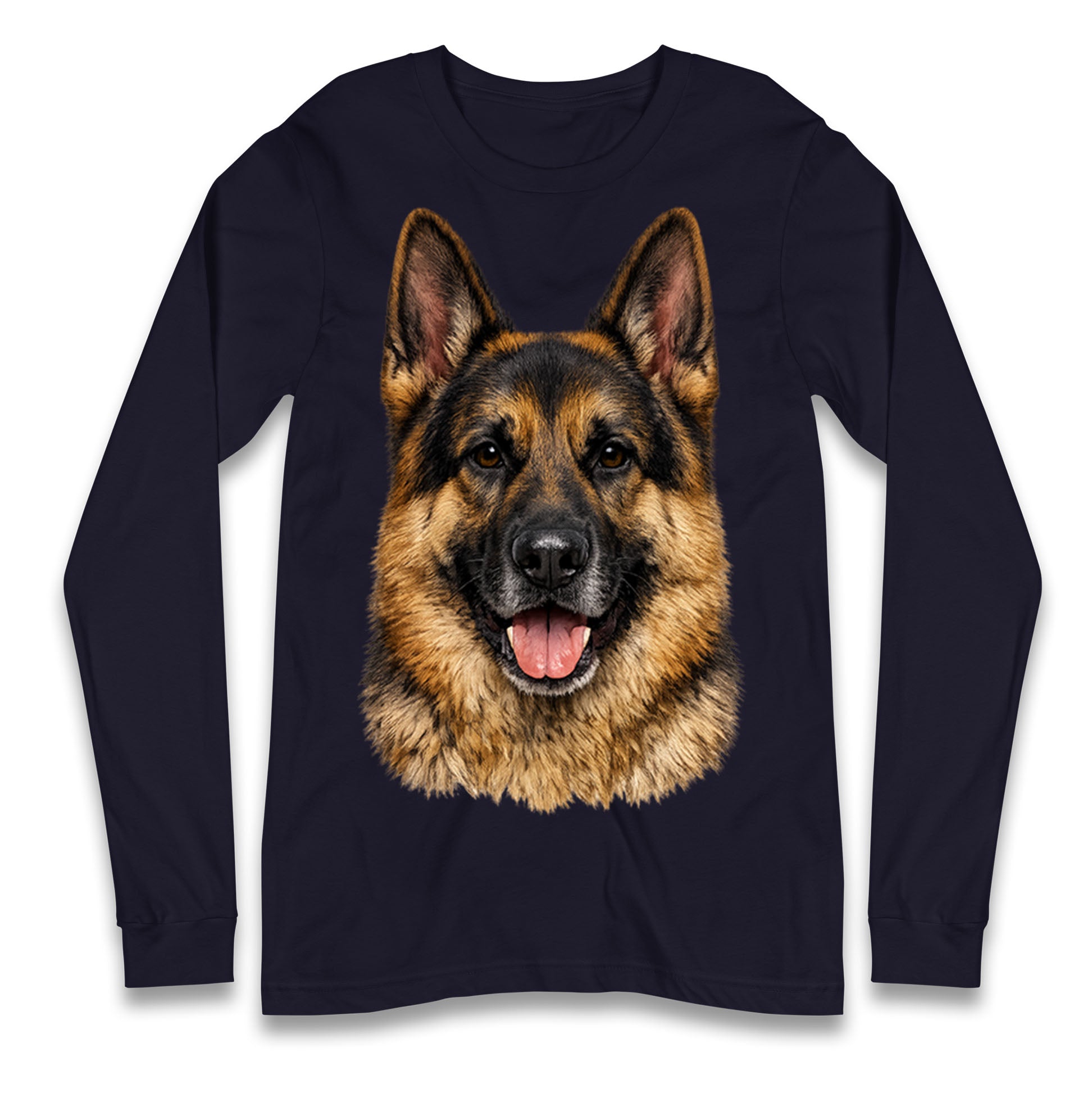 German Shepherd Dog Face Longsleeve T Shirt