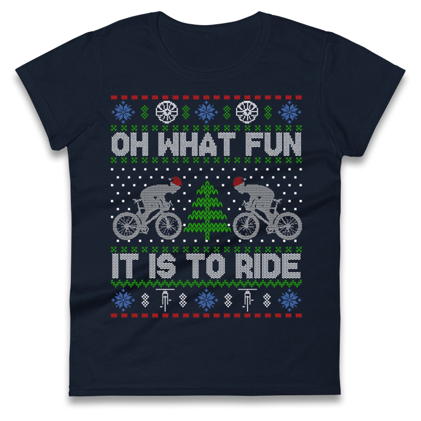 BMX Christmas Ladies T Shirt