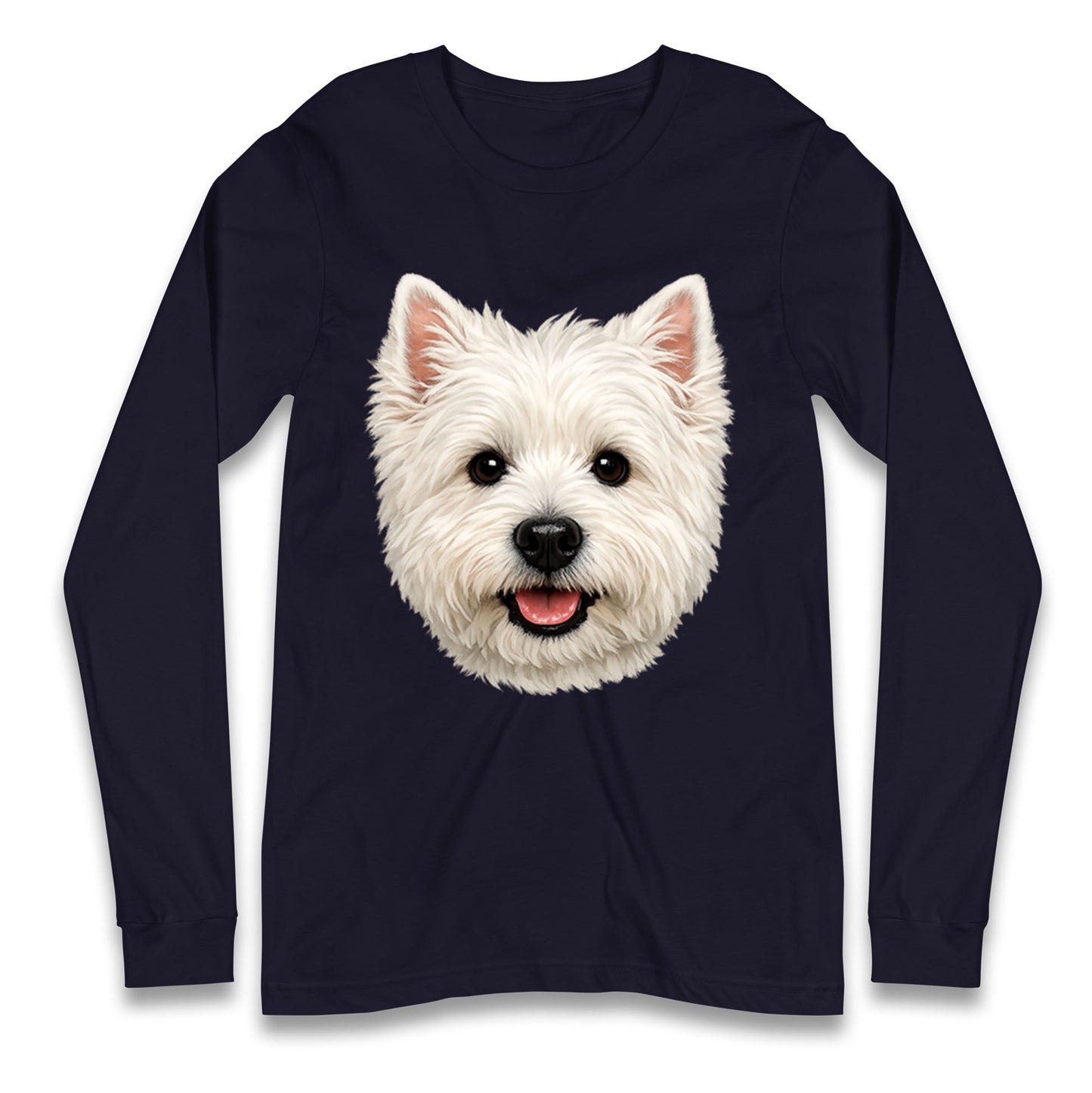 West Highland White Terrier Dog Face Longsleeve T Shirt