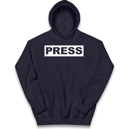 PRESS Palestine Inspired By Journalist Motaz Azaiza Kids Hoodie