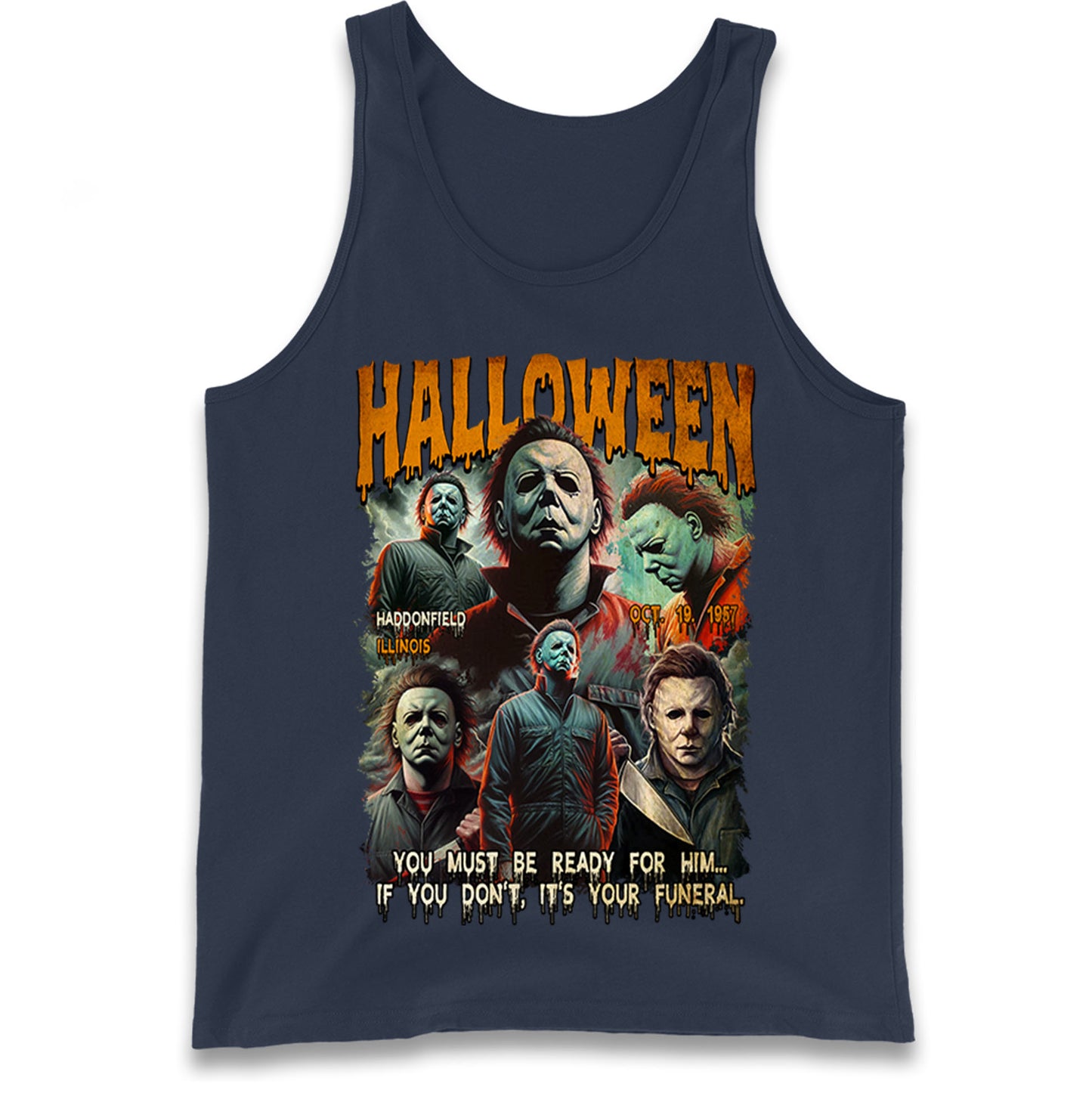 Michael Myers Scary Halloween Bootleg Tank Top