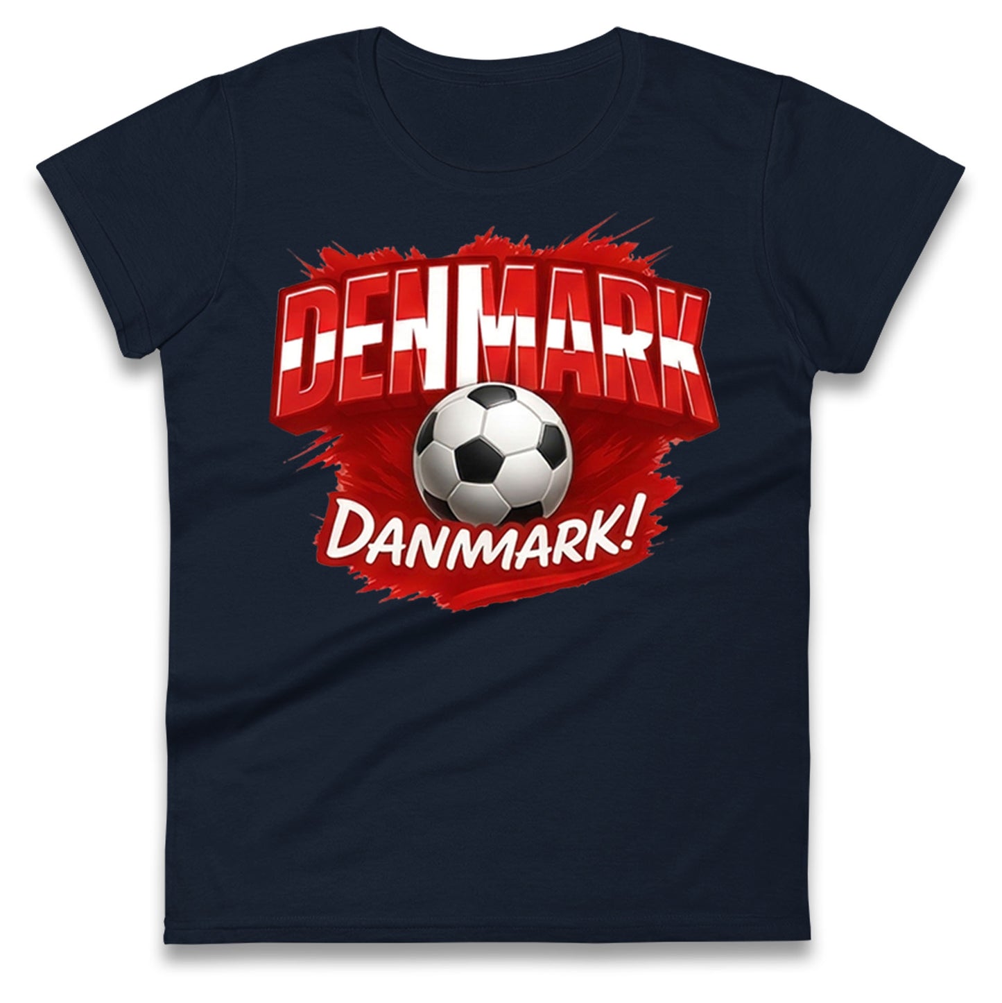 Denmark Retro World Cup Ladies T Shirt 