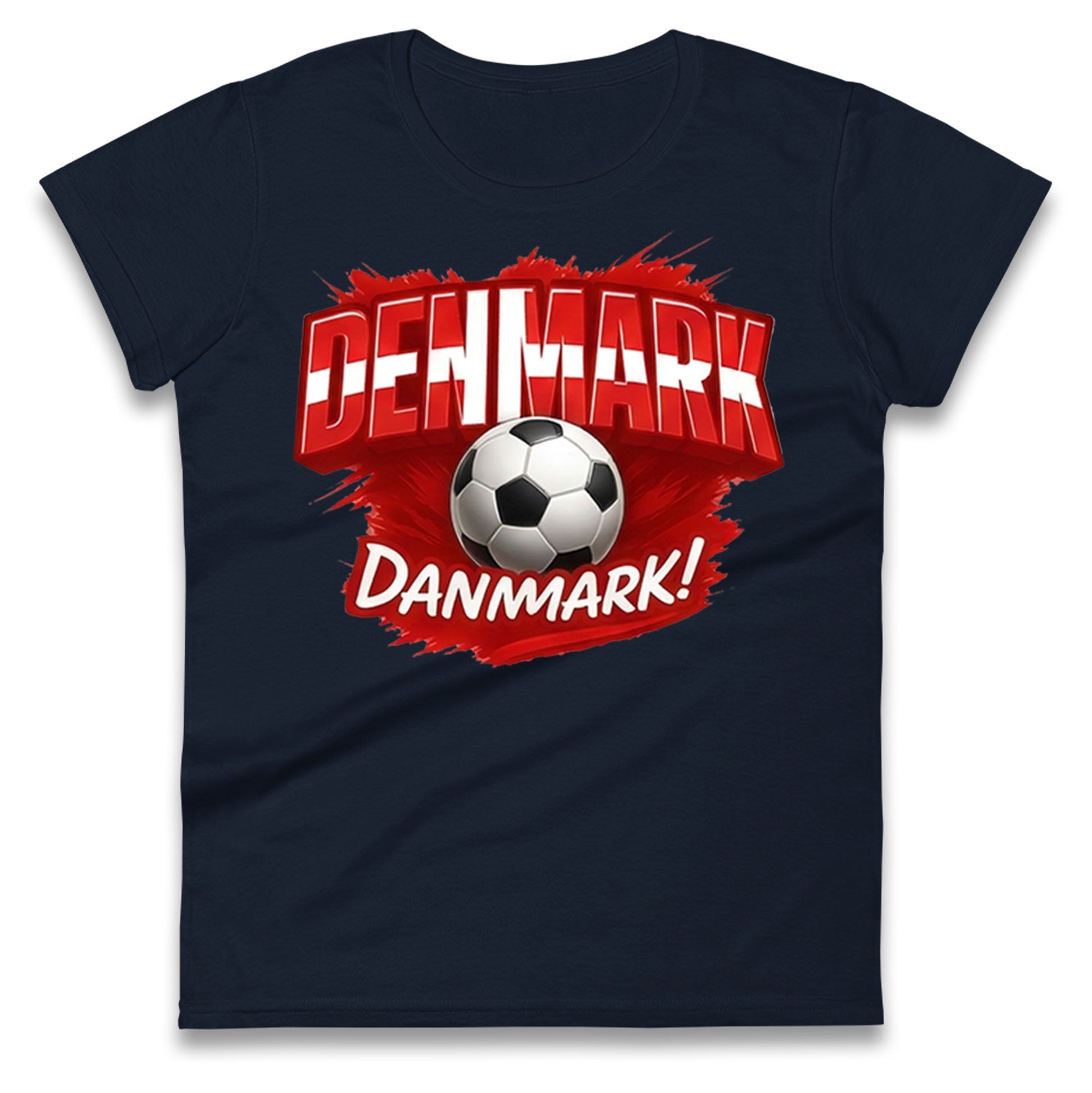 Denmark Retro World Cup Ladies T Shirt 