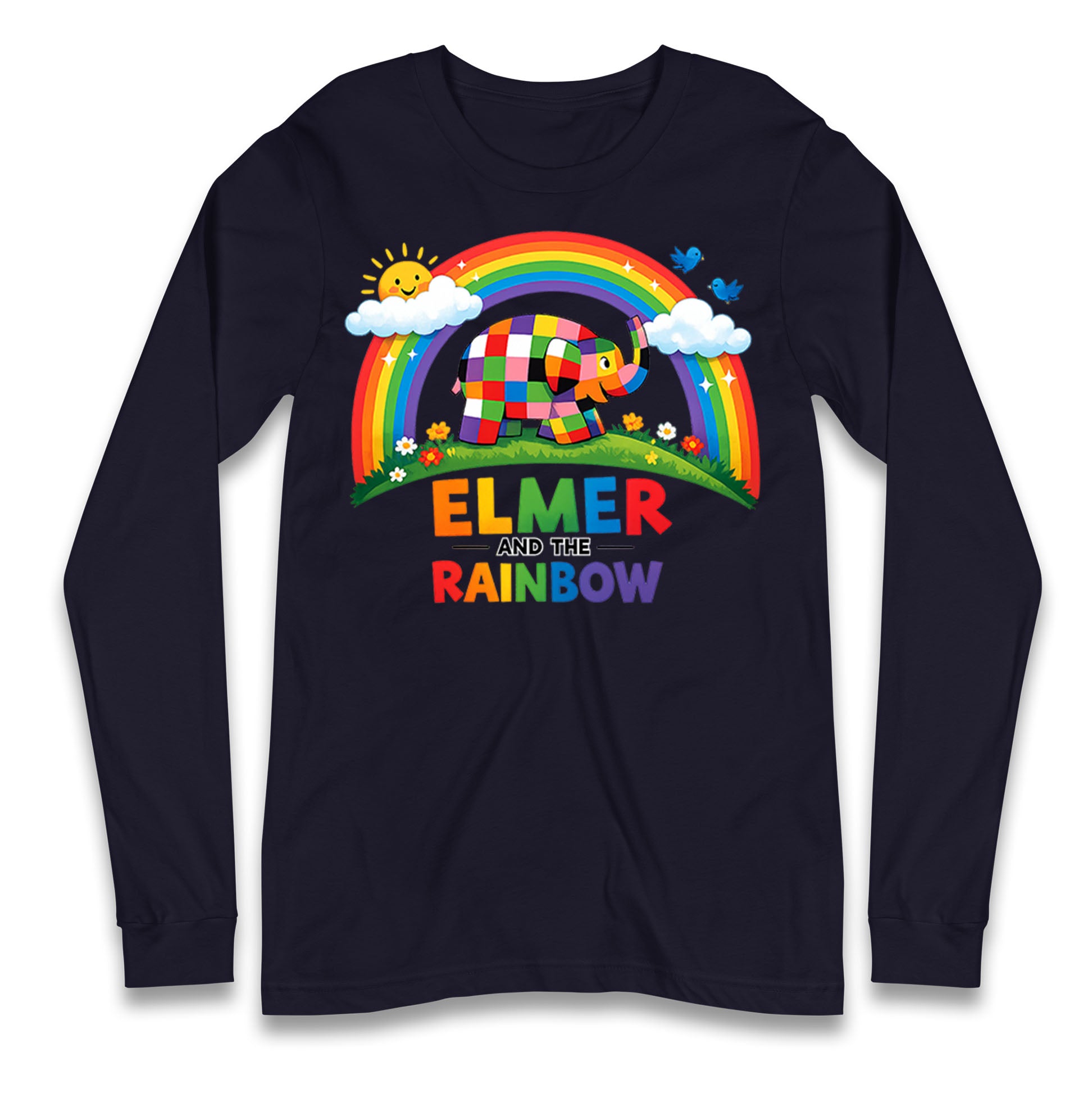 Elmer And The Rainbow Longsleeve T Shirt