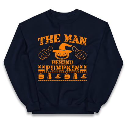 The Man Behind Pumpkin Halloween Kids Jumper
