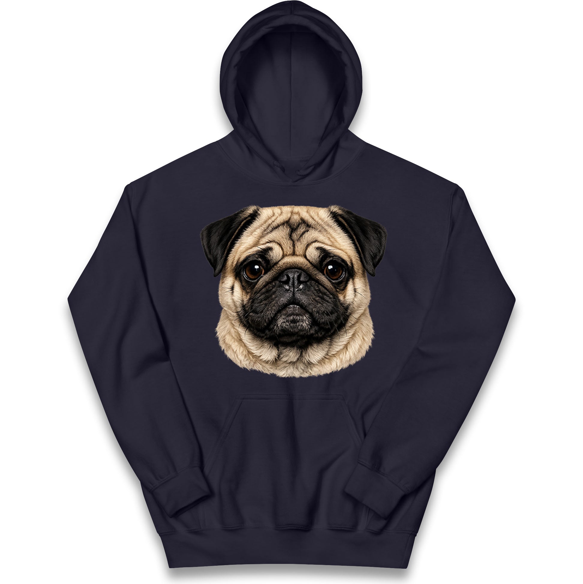 Pug Dog Face Kids Hoodie