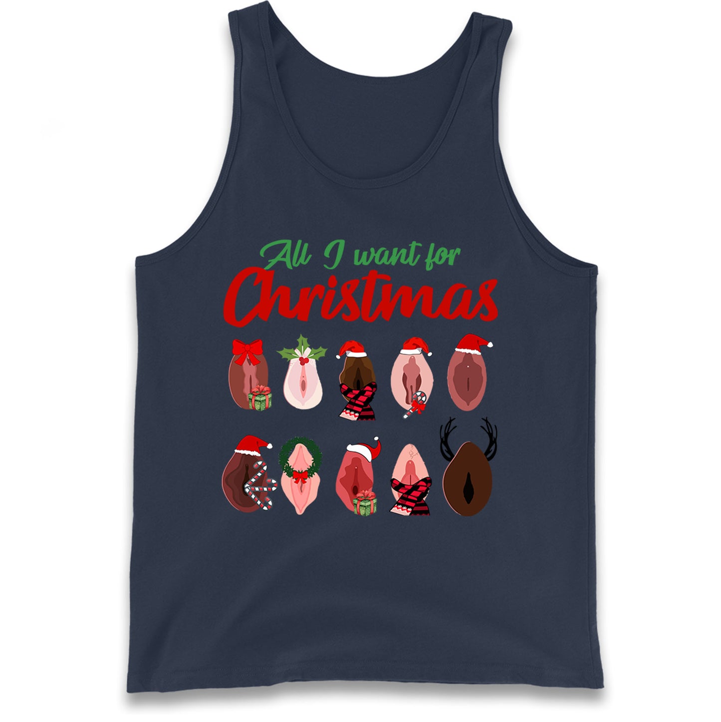 All I Want For Christmas Vagina Funny Tank Top