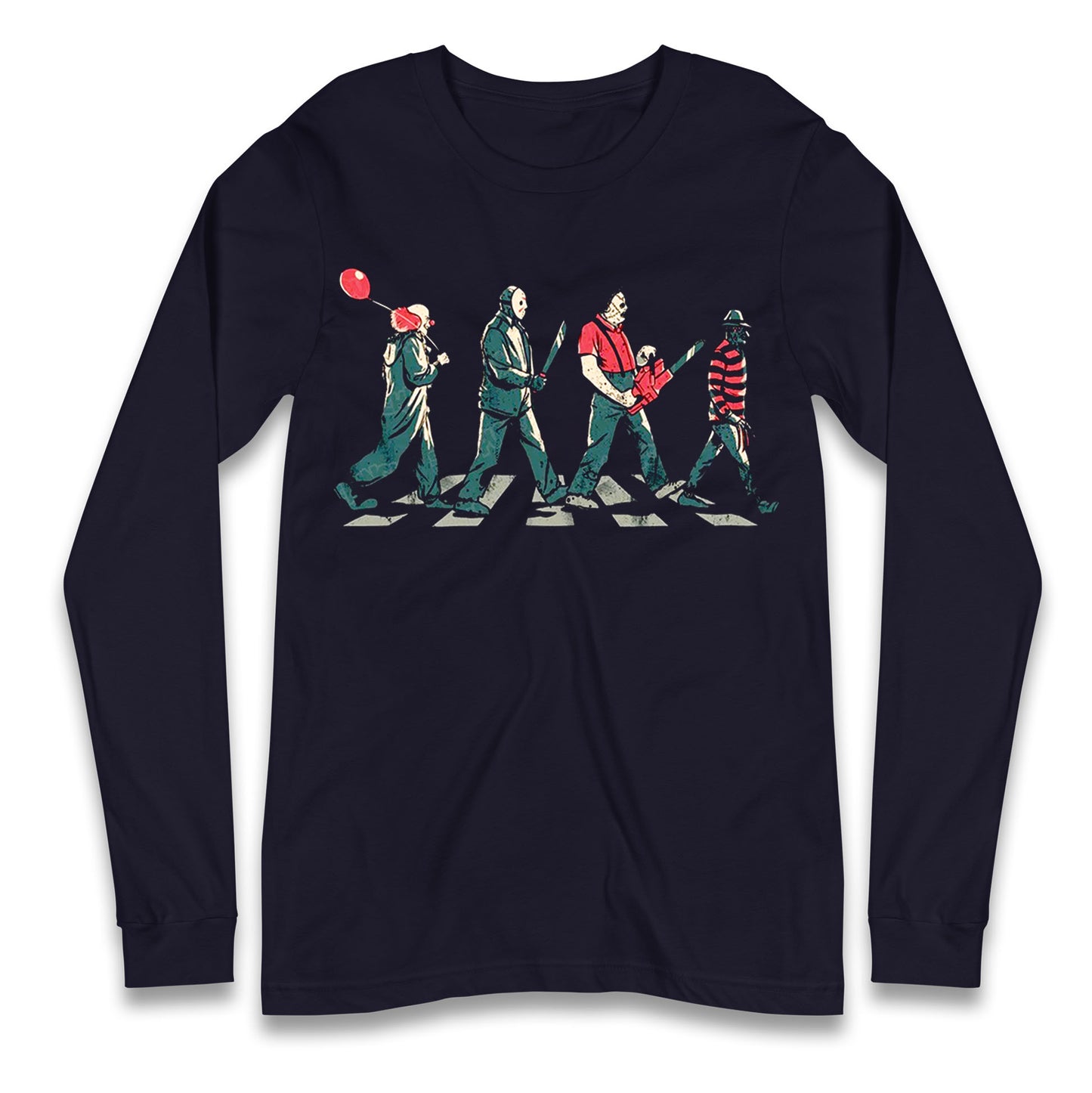 Horror Characters Friends Spoof Halloween Long Sleeve T Shirt