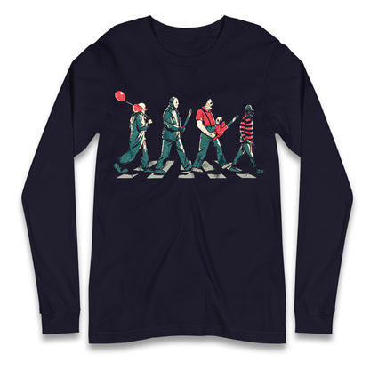 Horror Characters Friends Spoof Halloween Long Sleeve T Shirt