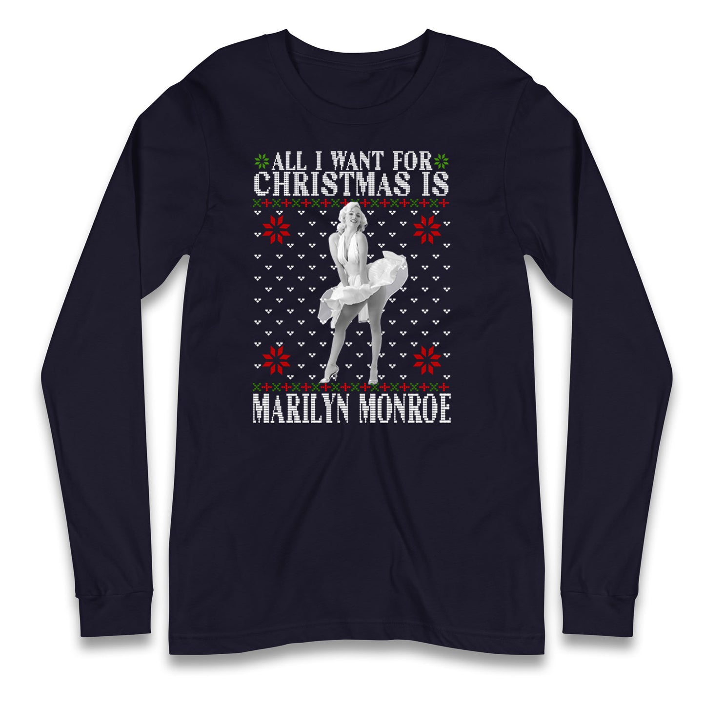 marilyn monroe christmas long sleeve t shirt