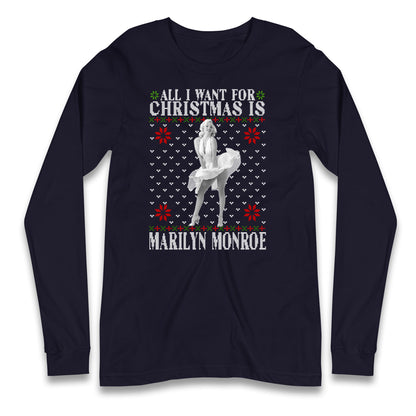 marilyn monroe christmas long sleeve t shirt