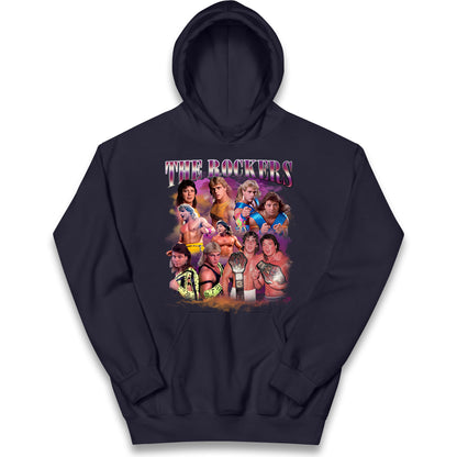 Retro The Rockers Bootleg Wrestling Kids Hoodie