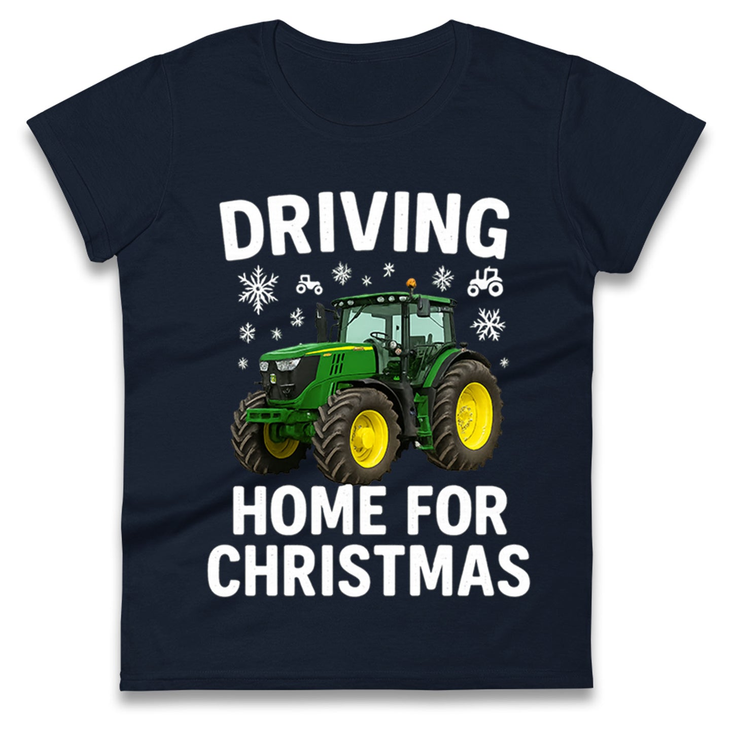 John Deere Tractor Christmas Ladies T Shirt