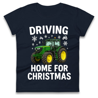 John Deere Tractor Christmas Ladies T Shirt