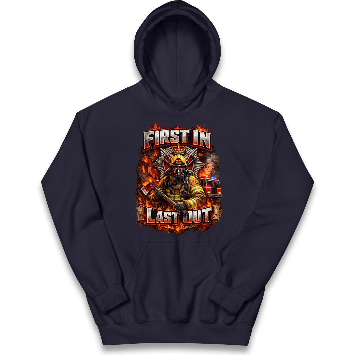 Firefighter First in Last Out Kids Hoodie