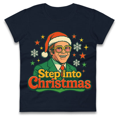 Elton John Christmas Ladies T Shirt 