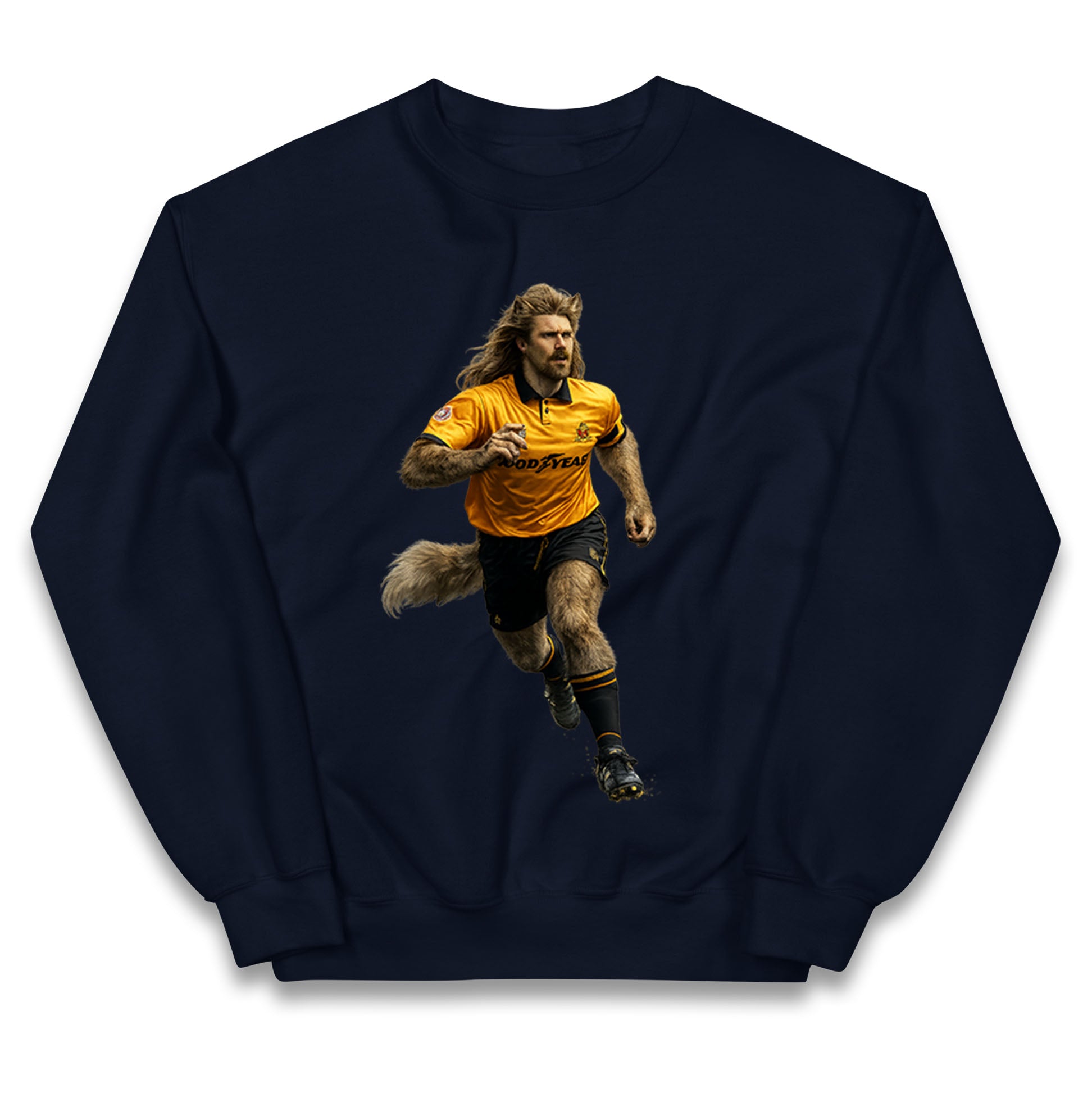 Retro John The Wolf Wolves Football Kids Jumper