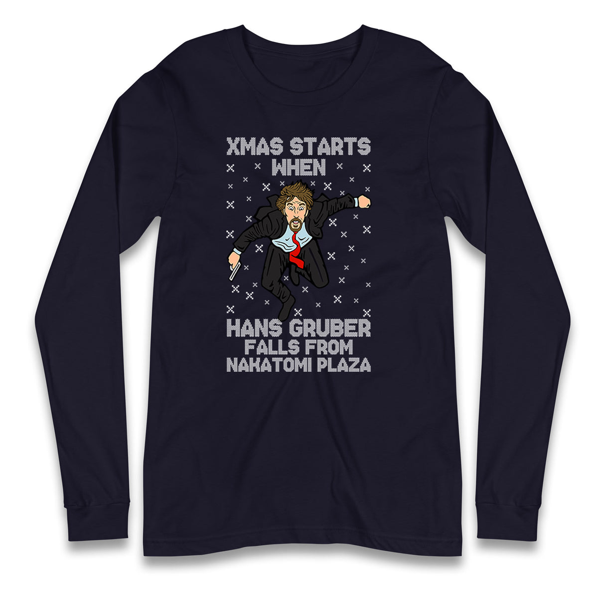 hans gruber falling long sleeve t shirt