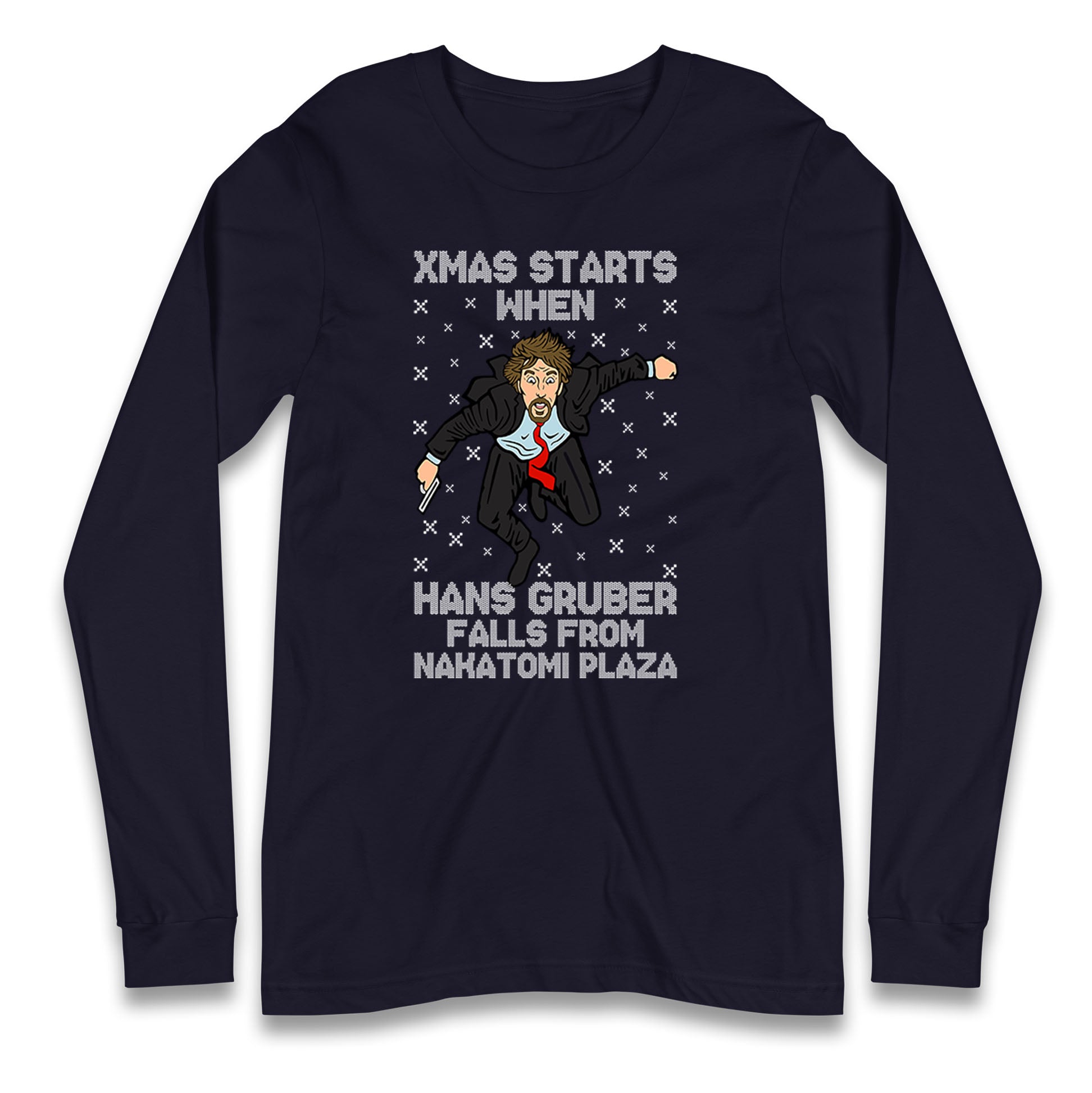 hans gruber falling long sleeve t shirt