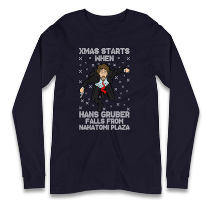 hans gruber falling long sleeve t shirt