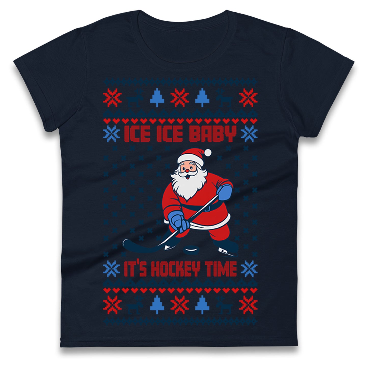 Hockey Christmas Ladies T Shirt 
