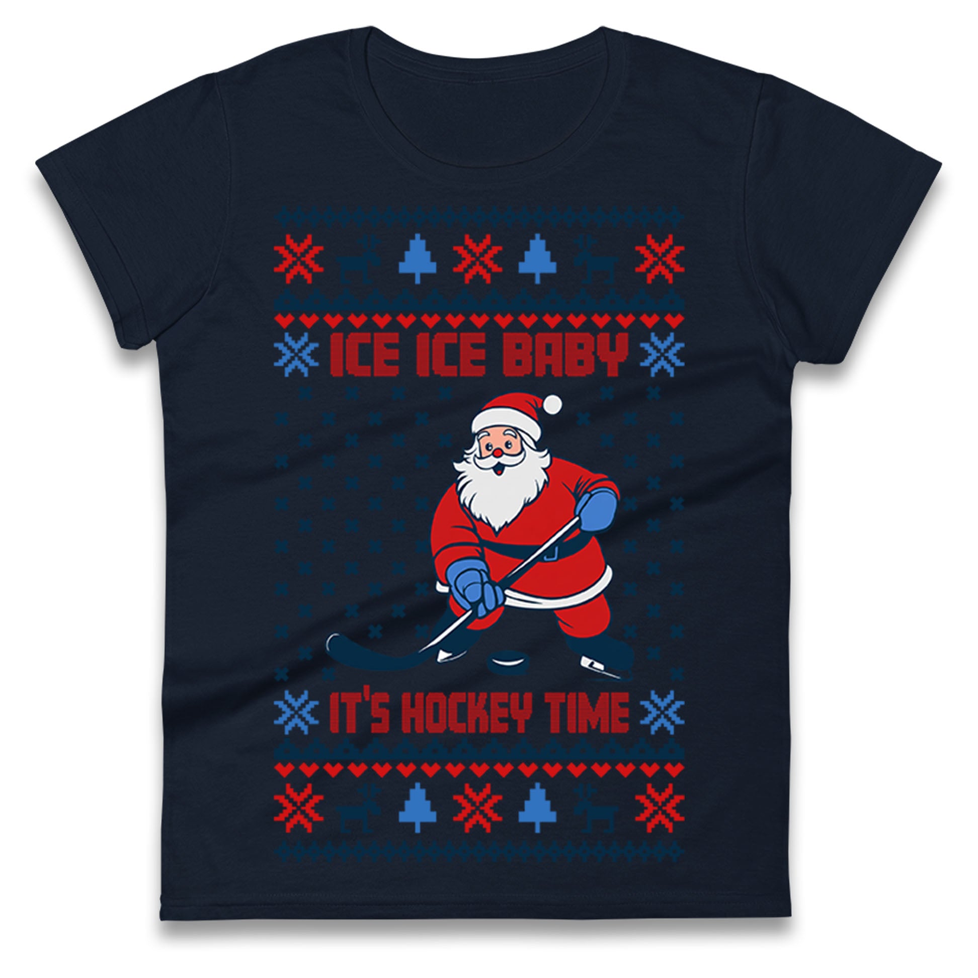 Hockey Christmas Ladies T Shirt 