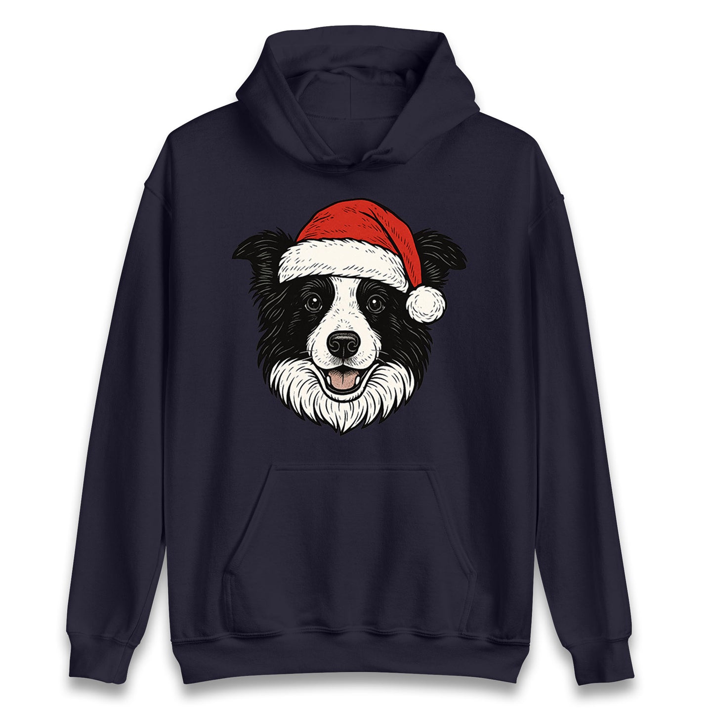 Border Collie Face Christmas Hoodie