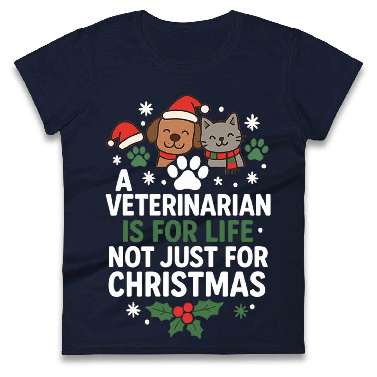 Veterinarian Christmas Ladies T Shirt